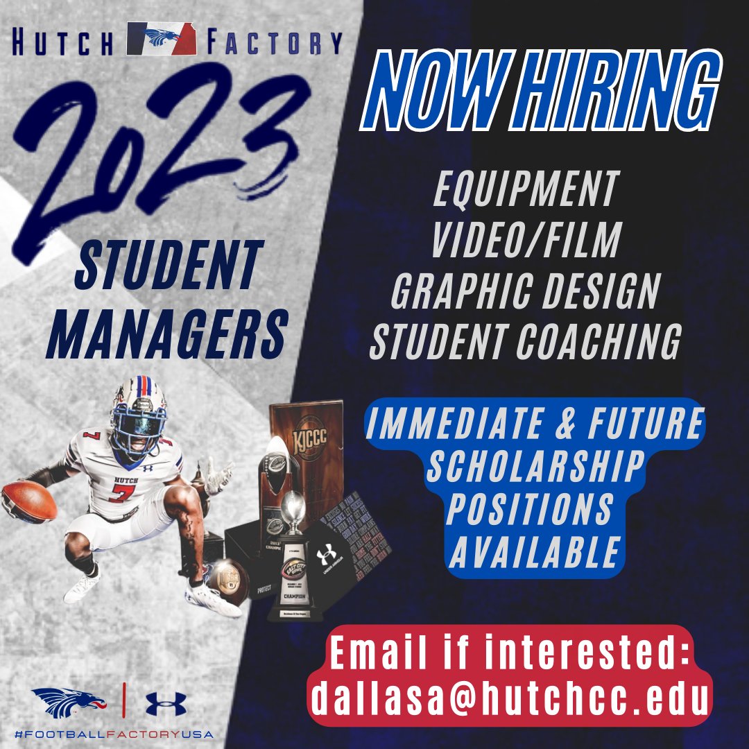 🚨STUDENT WORKERS WANTED🚨 🐉We’re searching for student workers in multiple areas for the 2023-24 season! Shoot us an email for more information ✅#HutchFactory