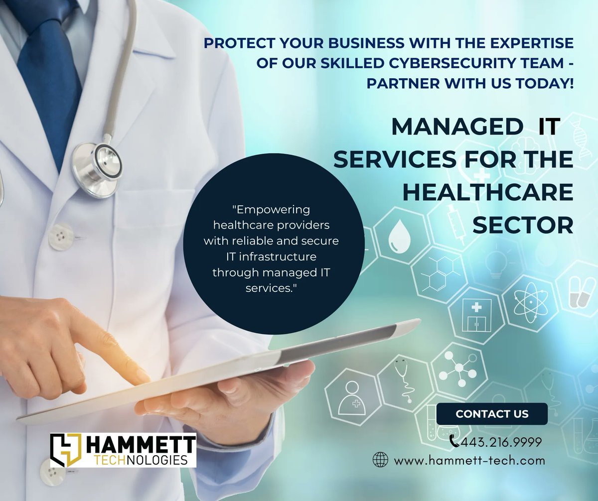 With our expertise and industry-specific knowledge, we understand the unique challenges you face when it comes to #datasecurity, #compliance, and patient care.

#LetHammettHandleIT #ManagedIT #HealthcareIT #DataSecurity #PatientCare #HIPAACompliance #Cybersecurity #Healthcare