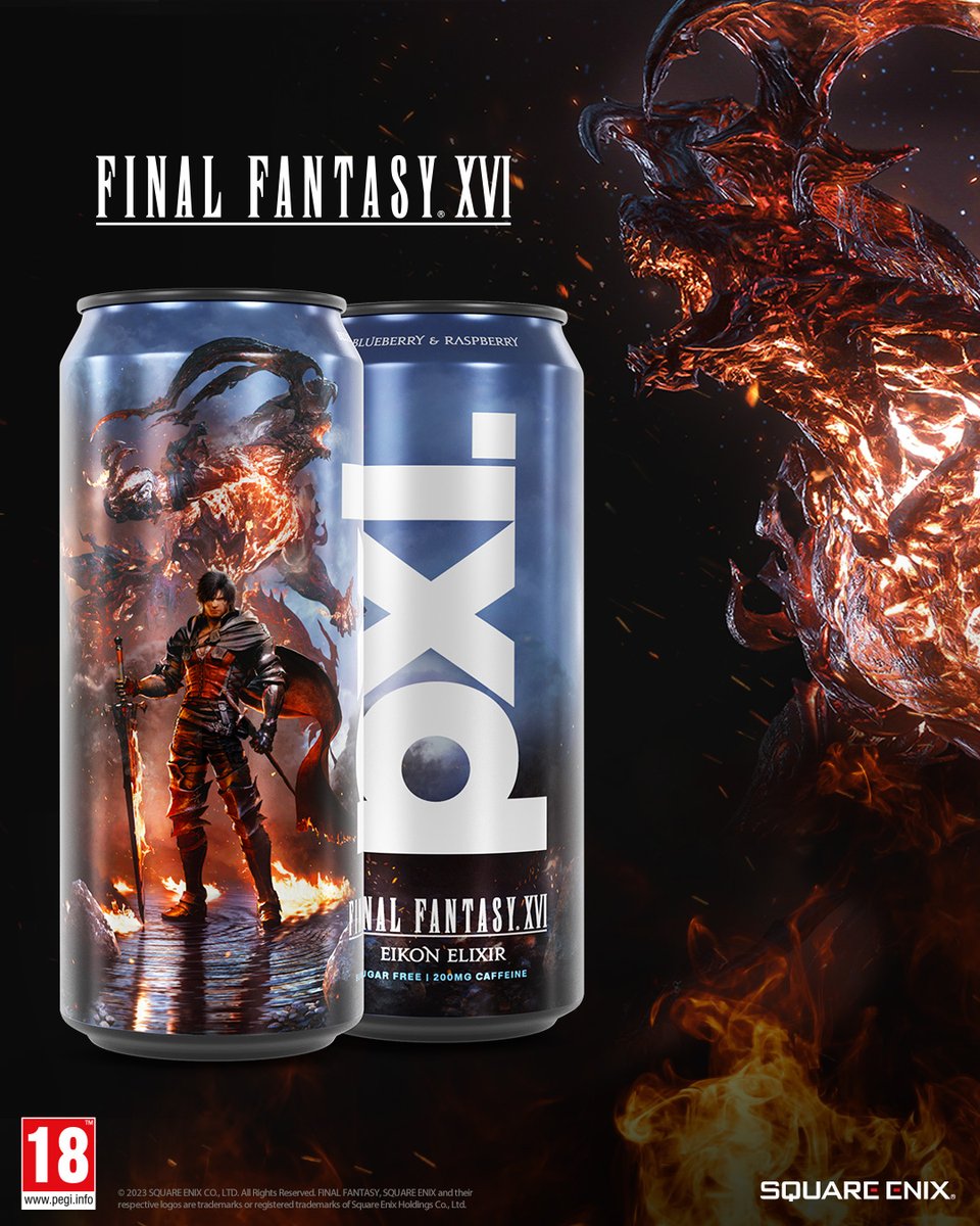 We’ve collaborated with PXL Energy to create the Final Fantasy XVI Eikon Elixir!

Available at select Ica, Foodora and Kandyz stores in Sweden starting in July. #FF16
