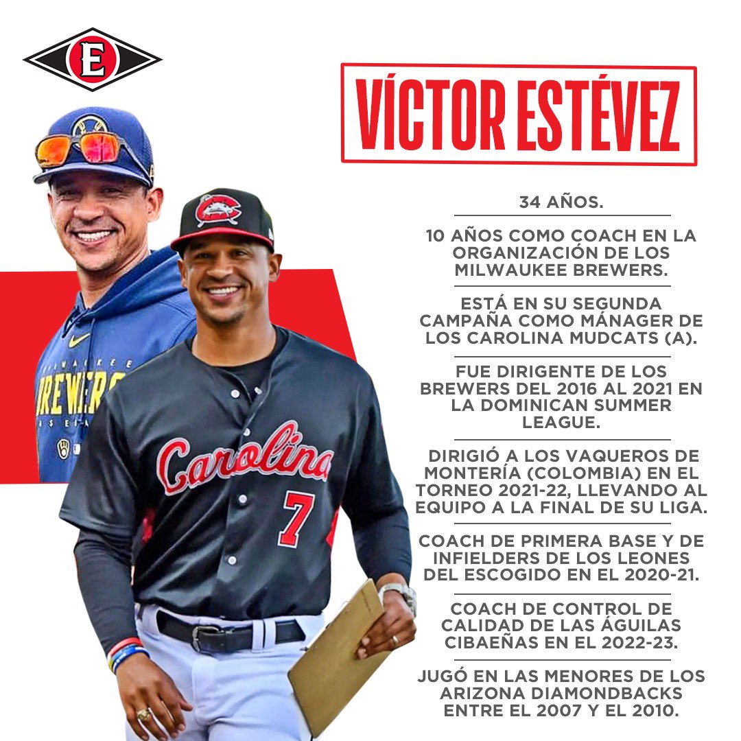 ¡LLEGÓ EL MÁS ESPERADO! 🤩 ¡Nuestro dirigente para la temporada 2022-23 será Víctor Estévez! 🦁🔥 Más detalles en Escogido.com.📱