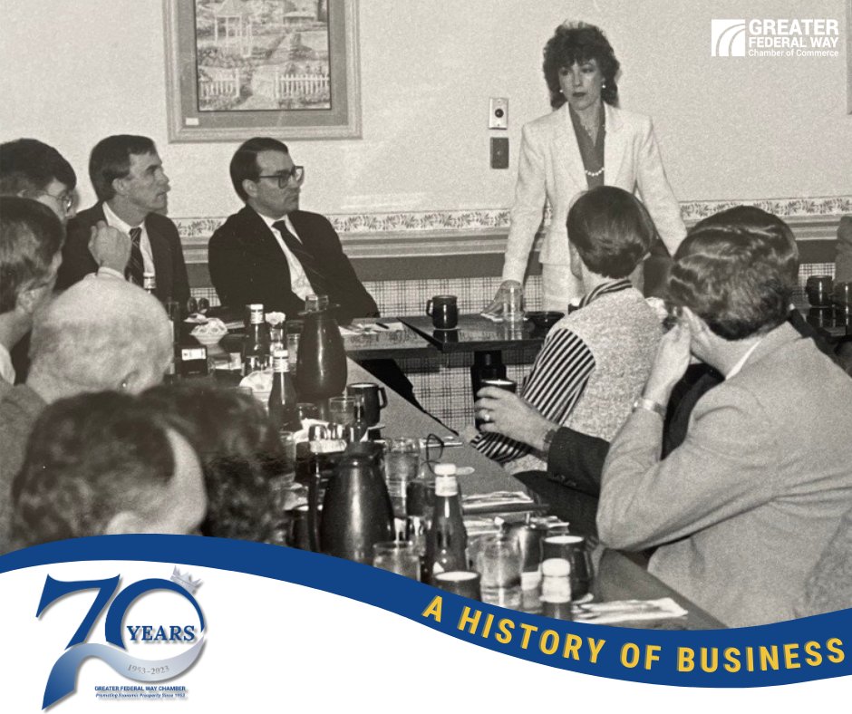 📜 The Chamber is in its 70th year this year--and the archives are loaded with treasures. Just like this business meeting from the 80's. 📇 

#blastfromthepast #membershipmatters #takethefederalway #voiceofbusiness #shopchamber #growyourbusiness #fedwaychamber