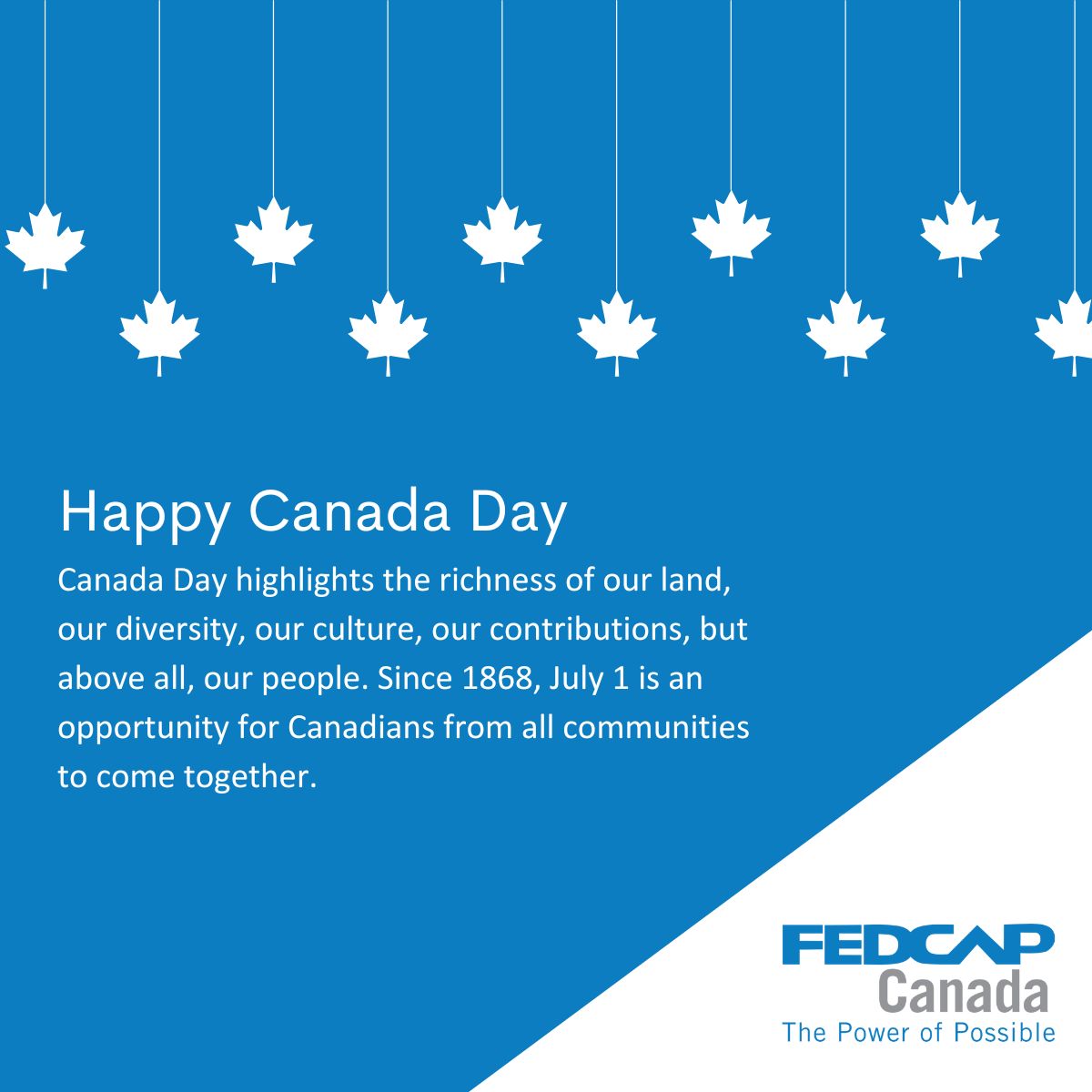 Happy Canada Day! Today we celebrate our people, our diversity, our cultures, and our contributions to the world. We are thankful for this land and the people who have welcomed us here.