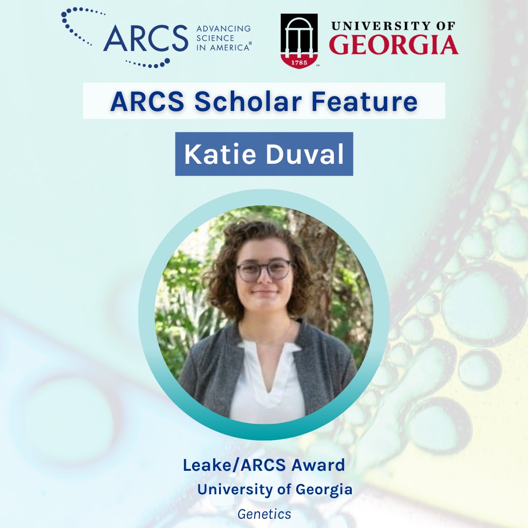 Leake/Award recipient and #ARCSScholar Katie Duval is a #Genetics PhD candidate researching chromatin regulation in vertebrate development at <a href="/universityofga/">UGA</a> #IAmARCSAtlanta <a href="/ARCSFoundation/">ARCS Foundation Inc.</a> <a href="/IPBGGGradUnion/">IPBGG Graduate Student Union at UGA</a>