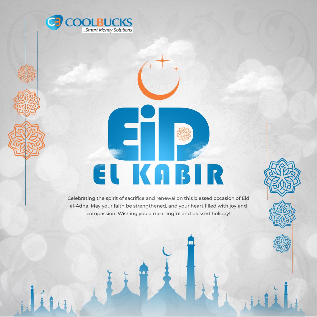 coolbucksng's tweet photo. Happy Eid El Kabir to all our Muslim friends and clients.
Celebrating the spirit of sacrifice and renewal on this blessed occasion of Eid al-Adha. May your faith be strengthened, and your heart filled with joy and compassion. Wishing you a meaningful and blessed holiday! ✨🌙 https://t.co/CzH0DexfK2