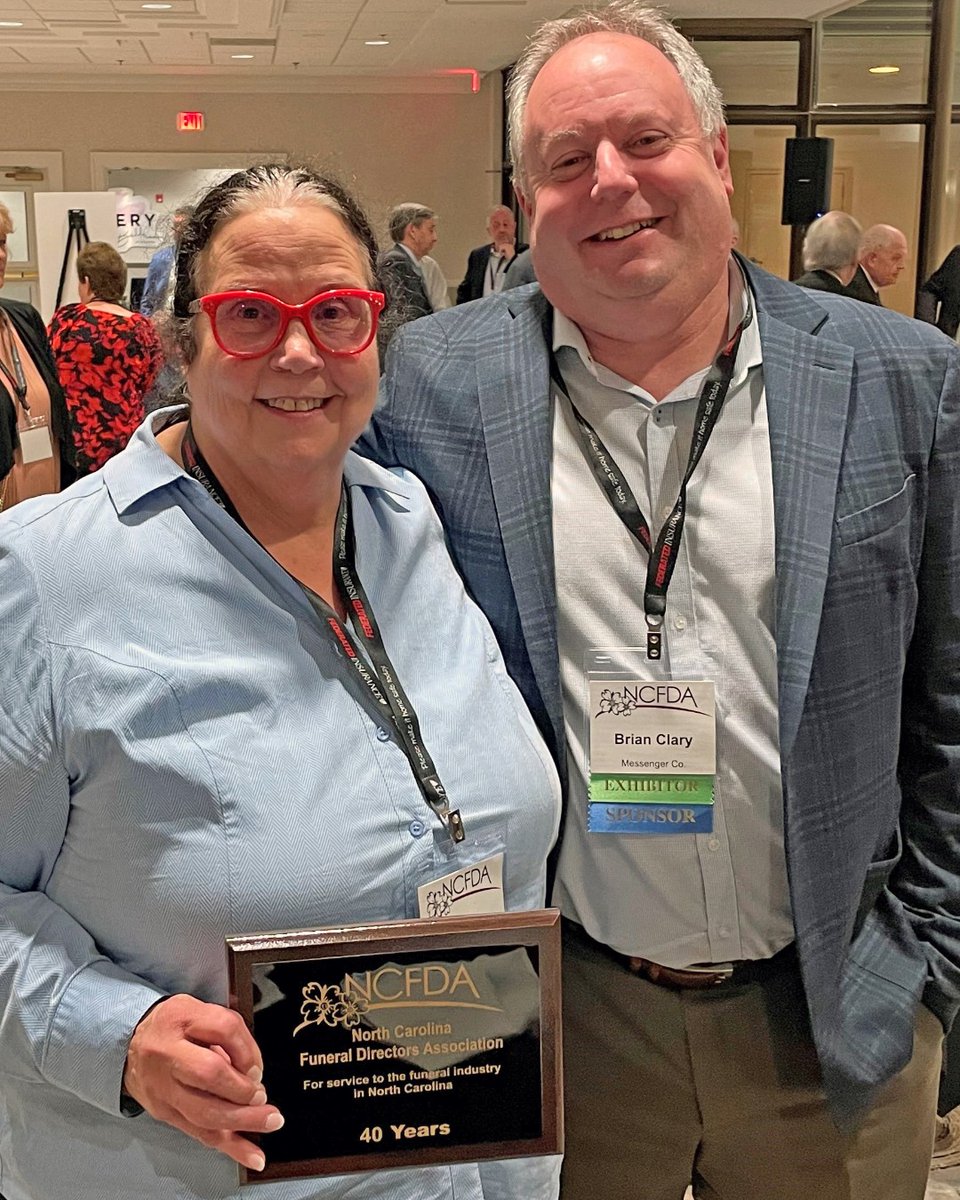 We're proud to honor Messenger Sales Representative Sherry Noble, who received special accolades for her over 40 years of service to funeral homes during the recent North Carolina Funeral Directors Association’s annual conference. Read more about it here: messengerstationery.com/knowledge-cent…