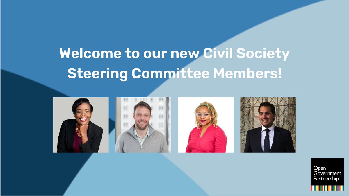 opengovpart's tweet photo. OGP is pleased to announce @parchedoasis, @blairglencorse, @ZukiswaKota &amp; @fernandezjca as new civil society members of the Steering Committee! https://t.co/rWQEIfIN3G