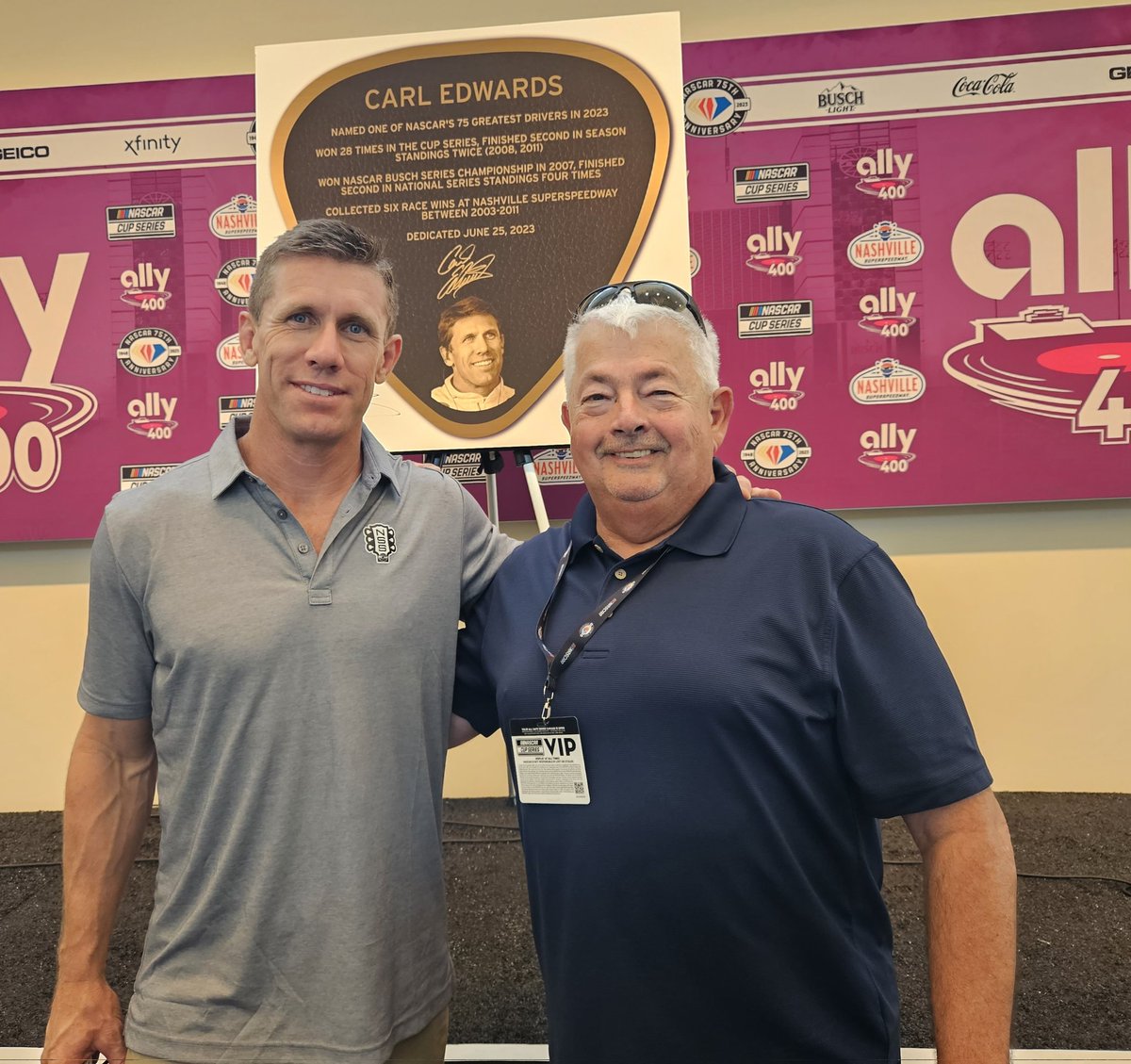RandyFuller_'s tweet photo. Had a great time at @NashvilleSuperS this past weekend. It was great working with #CarlEdwards again and even better seeing him recognized for some of his many accomplishments in #NASCAR. We saw good friends. It was great seeing the support and enthusiasm from Carl's fans! https://t.co/xLEQuZgrk3