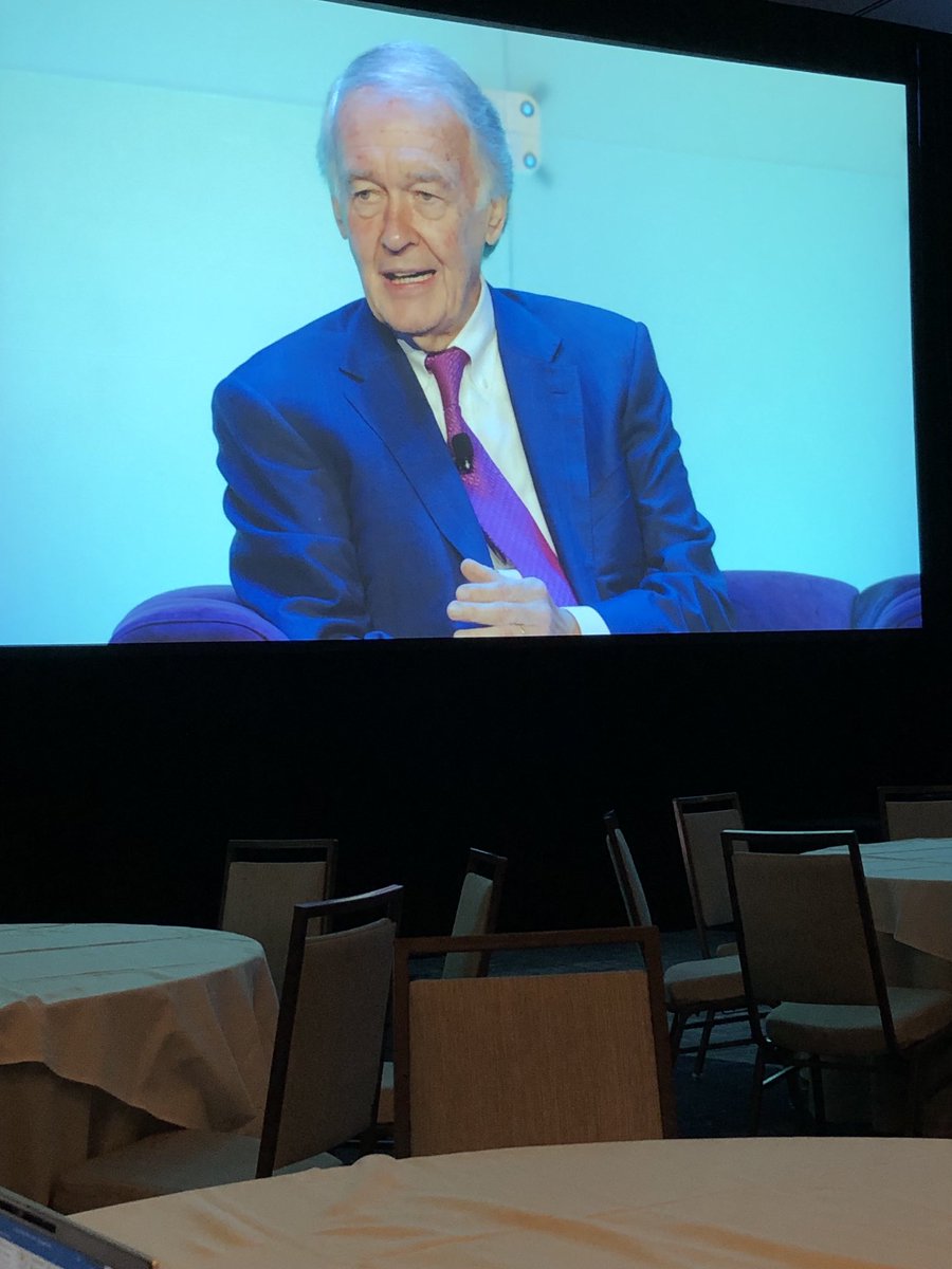 Excellent climate action keynote presentation from ⁦@SenMarkey⁩ at #greenfin23 conference. #greennewdeal #inflationreductionact   #netzeroeconomy