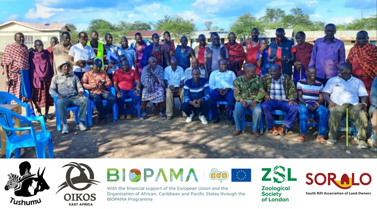 BIOPAMA-funded ‘Tushumu’ Project supporting Maasai villages to collaborate on grazing access across the Tanzania-Kenya border. Support by @EUPartnerships & @PressACP through #BIOPAMA. Project implemented by Oikos East Africa, SORALO, & @OfficialZSL.