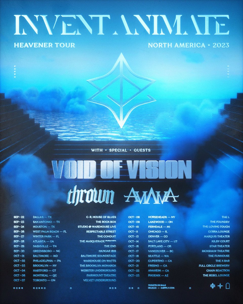 𝐔𝐍𝐈𝐓𝐄𝐃 𝐒𝐓𝐀𝐓𝐄𝐒 𝐎𝐅 𝐀𝐌𝐄𝐑𝐈𝐂𝐀 We are joining @Invent_Animate on their headliner through North America/Canada. Together with @voidofvision & @thrownsthlm . 𝐉𝐎𝐈𝐍 𝐓𝐇𝐄 𝐂𝐎𝐑𝐏𝐎𝐑𝐀𝐓𝐈𝐎𝐍