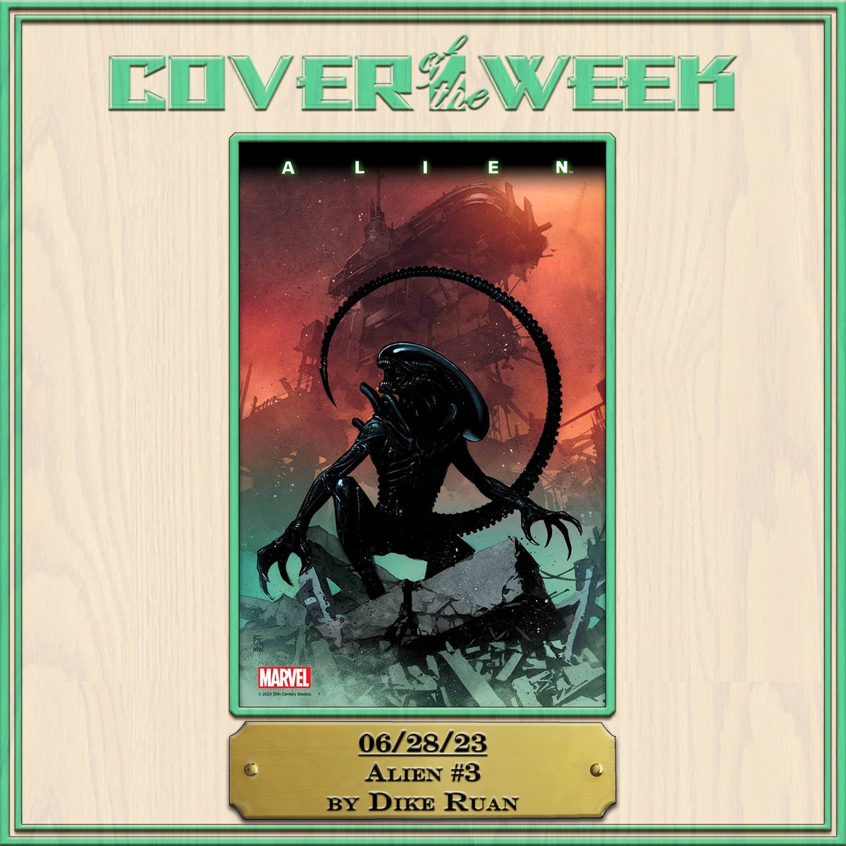 GemComicsIL's tweet photo. Cover of the Weeek Goes to:

ALIEN #3 by Dike Ruan (@dike_ruan)!

#comics #comicart #comicbooks #comicbookart #Marvel #MarvelComics #Alien #NCBD #NewComicBookDay #NewComicsDay #NewComics https://t.co/924QyYNMBD