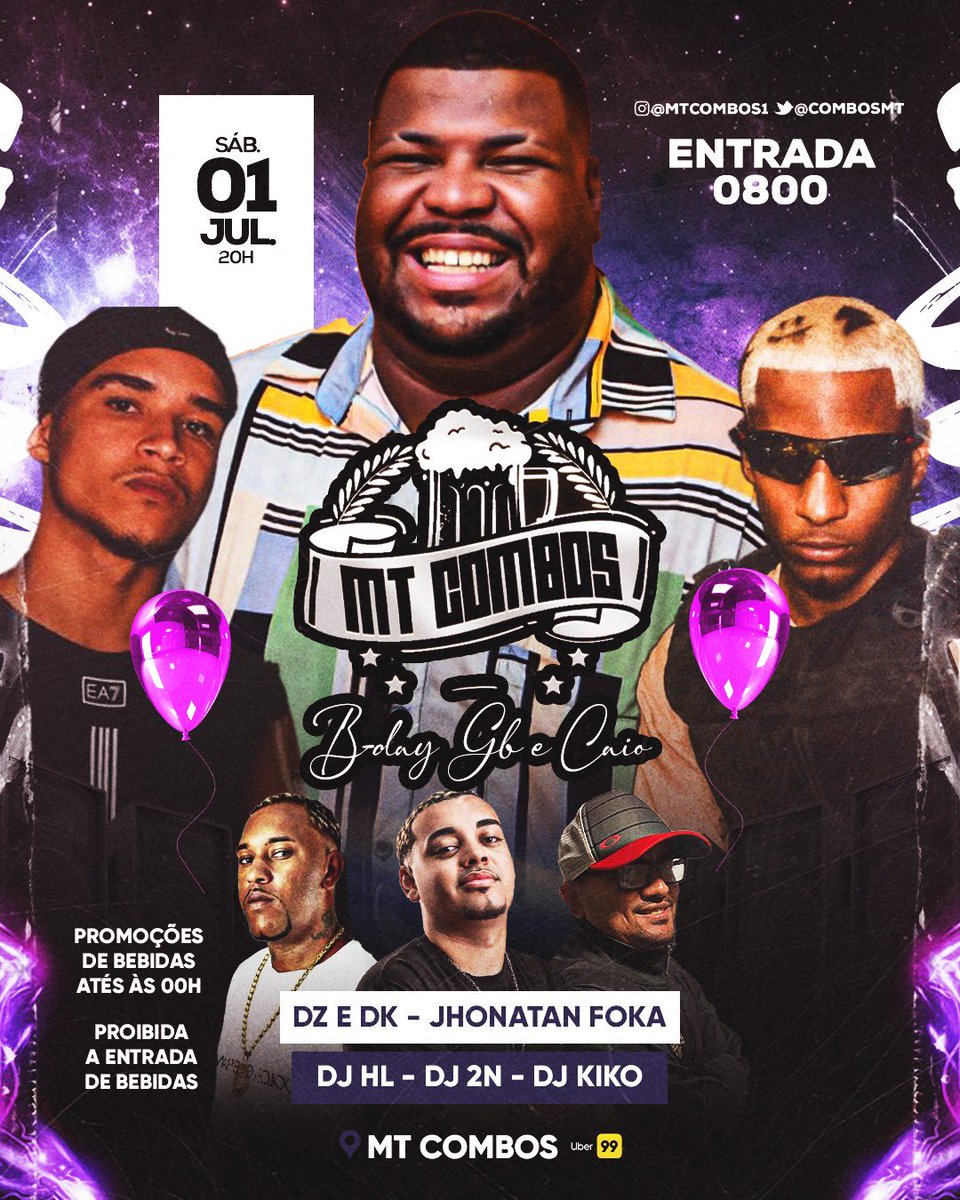 🔥SÁBADO NA MT 🔥
       ENTRADA 0800 A NOITE TODA!!!!
   RESERVAS DE  MESAS E CAMAROTES JÁ DISPONÍVEL 
📲 21990642071