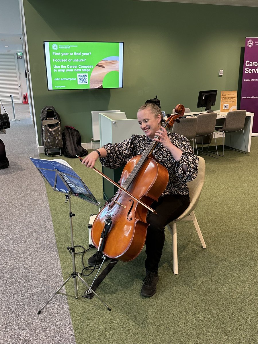 Join us for the drinks reception on first floor near the Careers Service area (5-7 pm).

Our very own Natalie will be joining us with her cello!