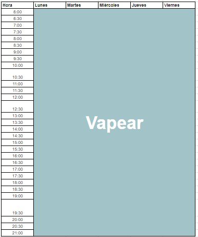 Mi pana de EAFIT me pasó su horario del próximo semestre.