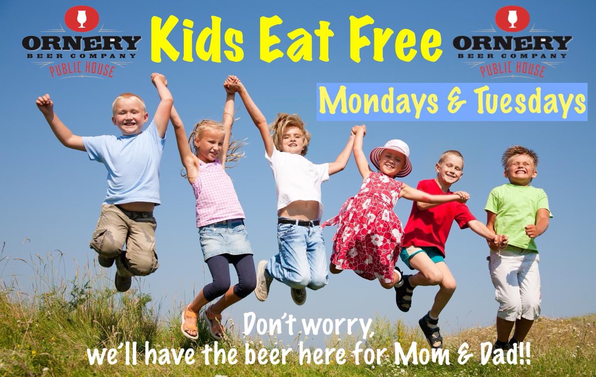 👶👶KIDS EAT FREE 👶👶Every Monday & Tuesday!!   

One more reason to come by for lunch or dinner!!!

#ornerybeer #ornery #FairfaxCity #vacraftbeer #vabeer   #fairfaxva #drinklocal #eatlocal #kidseatfree #drinknova