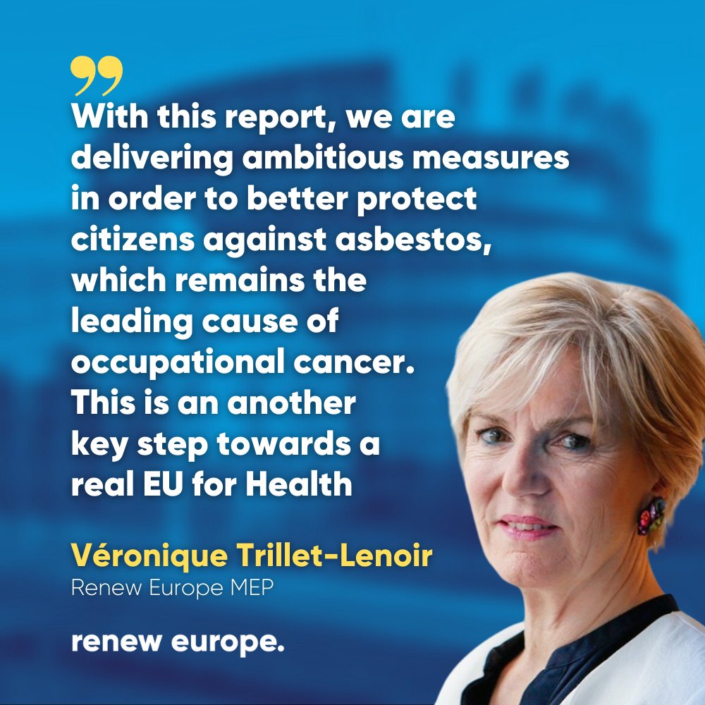 ✅Deal on the Asbestos at Work Directive! With this agreement workers in the EU will be better protected from the risks of asbestos. @VTrillet_Lenoir: 'The deal reached today is a huge victory for all the workers of the European Union'