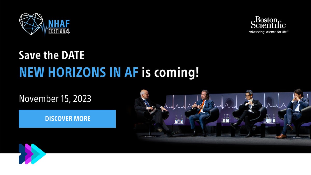 BSC_EU_Heart's tweet photo. Save the date for the greatest event in atrial fibrillation: New Horizons in AF.
This year’s agenda, developed with 3 course advisors, will address latest clinical and technical information around PFA and new technologies through live cases and clinical debates!
#NHAF2023 #Epeeps https://t.co/MEcxxTsFQq