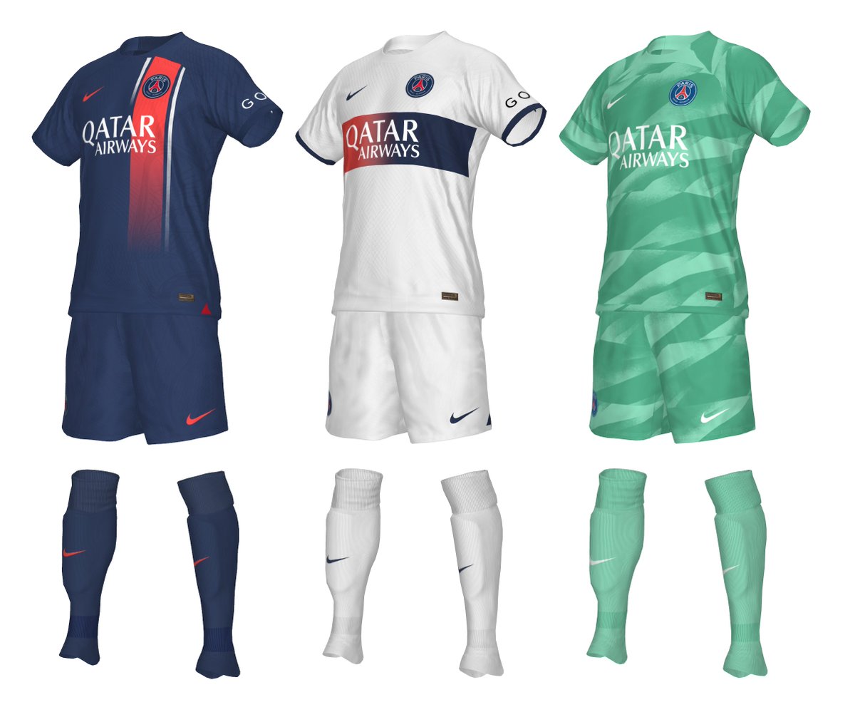 jp_kits's tweet photo. PSG Home, Away & GK 23-24
Download on Drive: https://t.co/Iu7Xh9gdVA
#pes2021 #pes21 #peskit #kitmaker #eFootball2023 #PSG #PSGKit https://t.co/Enre9P0u6w