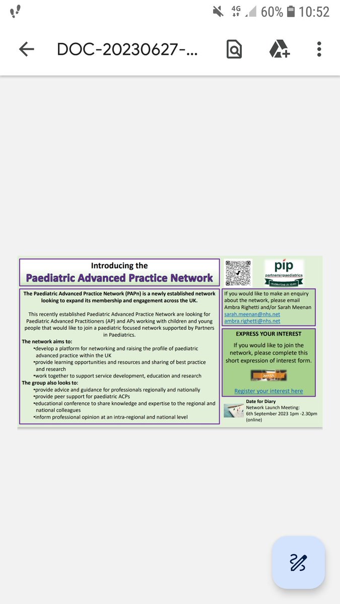 📣exciting news! NEW Paediatric  AP Network,📌save the date: first meeting on 6th of Sept. Open to any AP working with children and young people! <a href="/PiPforpaeds/">PartnersinPaediatrics</a> <a href="/RWT_NHS/">The Royal Wolverhampton NHS Trust 🏥</a> <a href="/sarahmeenan1/">sarah meenan</a>