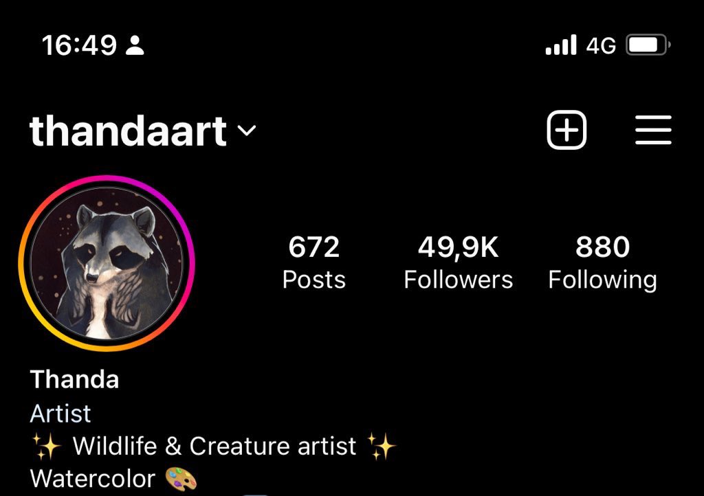 Ahora si que a nada de los 50000 followers 🫣

instagram.com/thandaart/