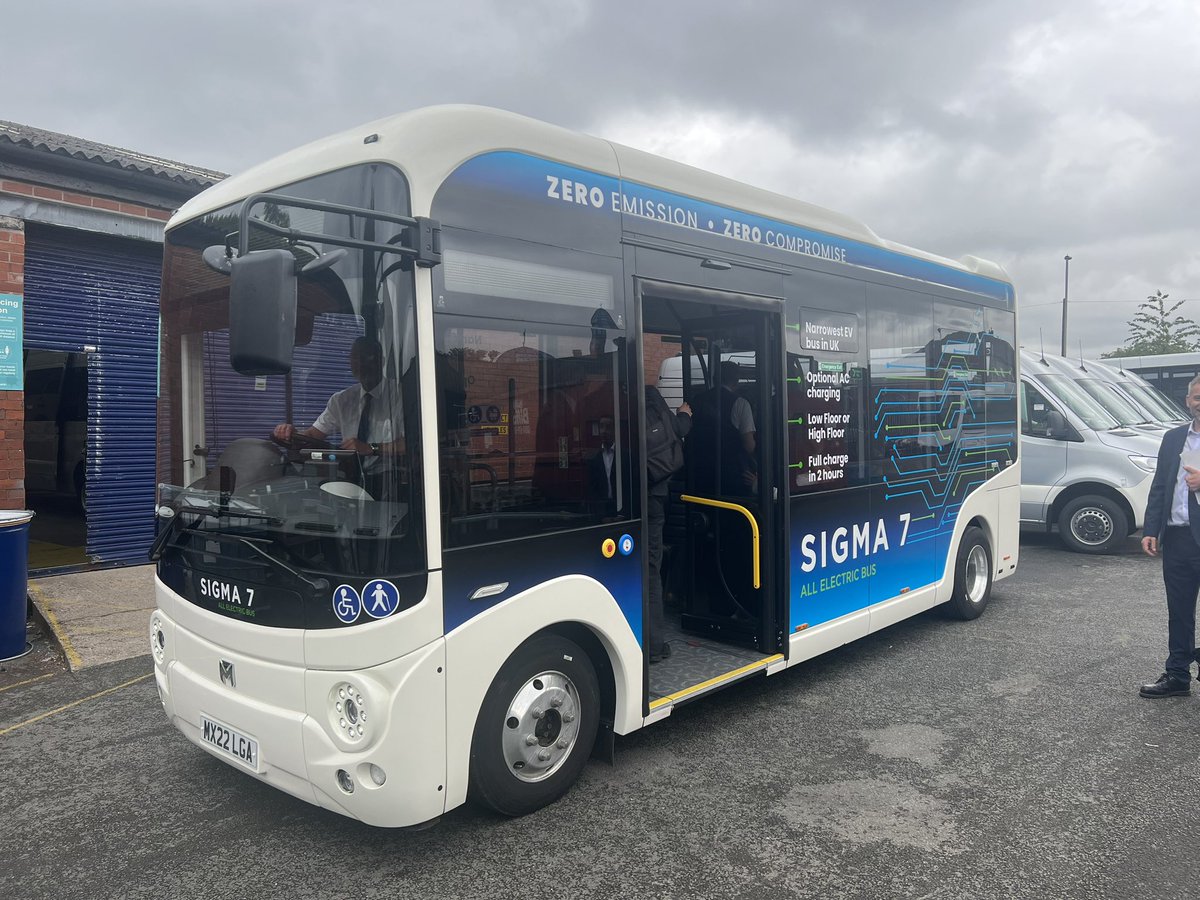 AndrewWickhamGo's tweet photo. Fascinating visit to the Mellor factory today to find out about their range of buses and try out the little Sigma 7 around the streets of Rochdale and Manchester. https://t.co/CMydIp25gi