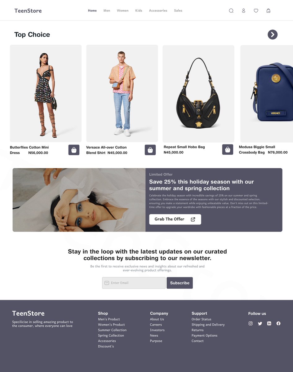 chriskaylexx's tweet photo. Design a landing page for an e-commerce website called "Teenstore" Tring to make a full project so I decided to make a landing page first.
#uiuxdesign #uidesign #landingpage #Website #EcommerceSummit23 #shoppingonline #design https://t.co/AazP2uzZ9Y