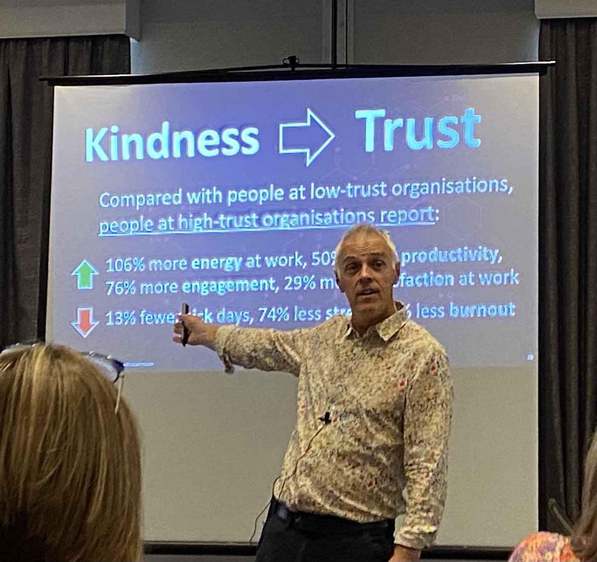 Impactful stuff at the #beingkind sessions today. 
Amazed at the health benefits as well as the adverse effects when we demonstrate or experience the opposite. 
Lots to reflect on personally & consider with the team. 
Thanks ⁦⁦@timmkeogh⁩ & the OD team