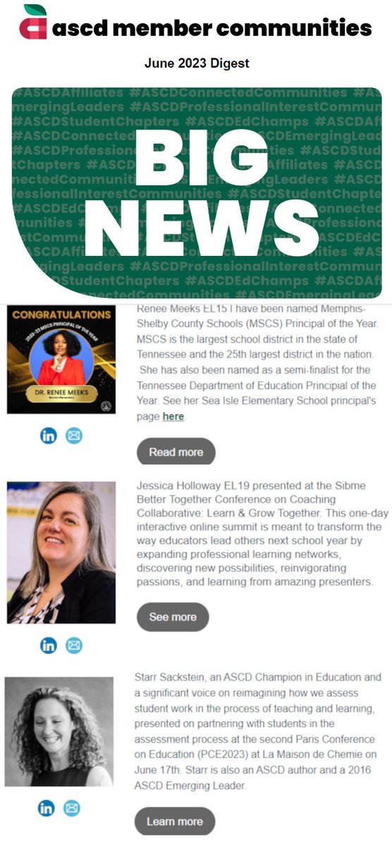 Check our our June 2023 @ASCD BIG NEWS Digest - a celebration of all good things going on among our members! shorturl.at/dgACO  @ASCD @ASCDcommunities @EduGladiators #edchat #edutwitter #edreform #edadmin #edleadership #edpolicy #edtech #teachertwitter #K12 #highered