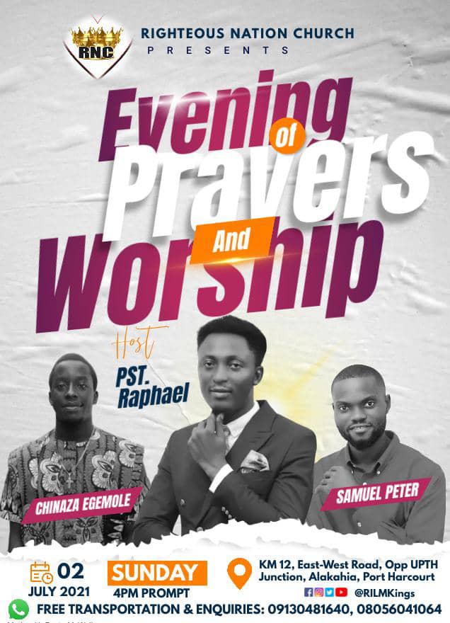 RNCglobal_'s tweet photo. Hello Kings🤴👸, 

Are you ready for a moment on the altar with the Father? You can't miss this time of refreshing!

Are you in Port Harcourt? This is for you! Come Sunday Evening, we will have intense moments of prayers and worship @RILMkings https://t.co/CYLj5AFsM5
