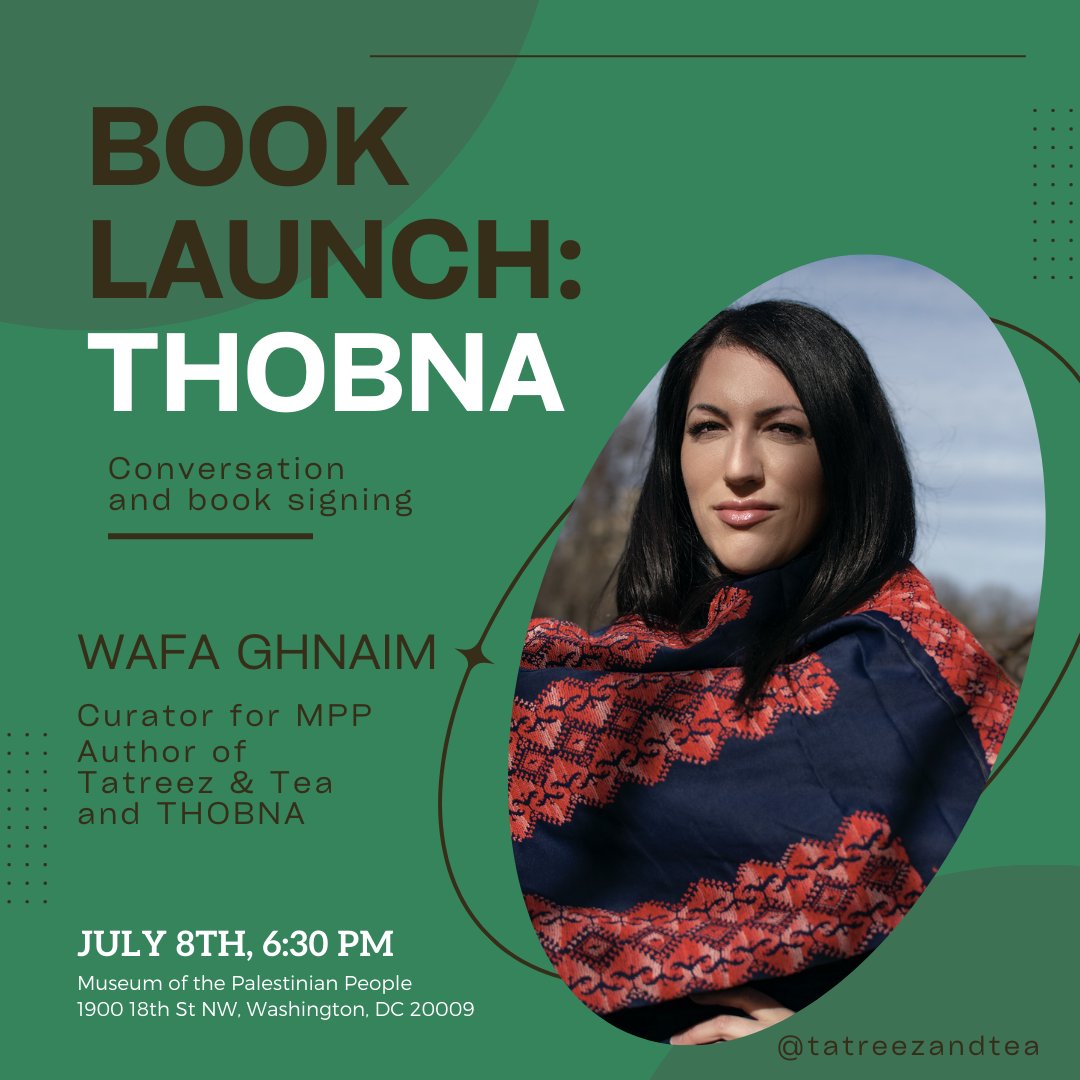 Join us in celebrating the launch of THOBNA, a new book by our curator Wafa Ghnaim highlighting messages of Palestinian freedom and resistance within traditional Palestinian embroidery called tatreez. ow.ly/ia8U50OYoIF