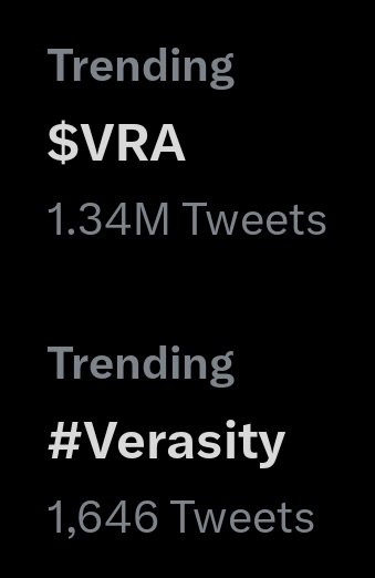 $VRA  & #Verasity trending 🔥