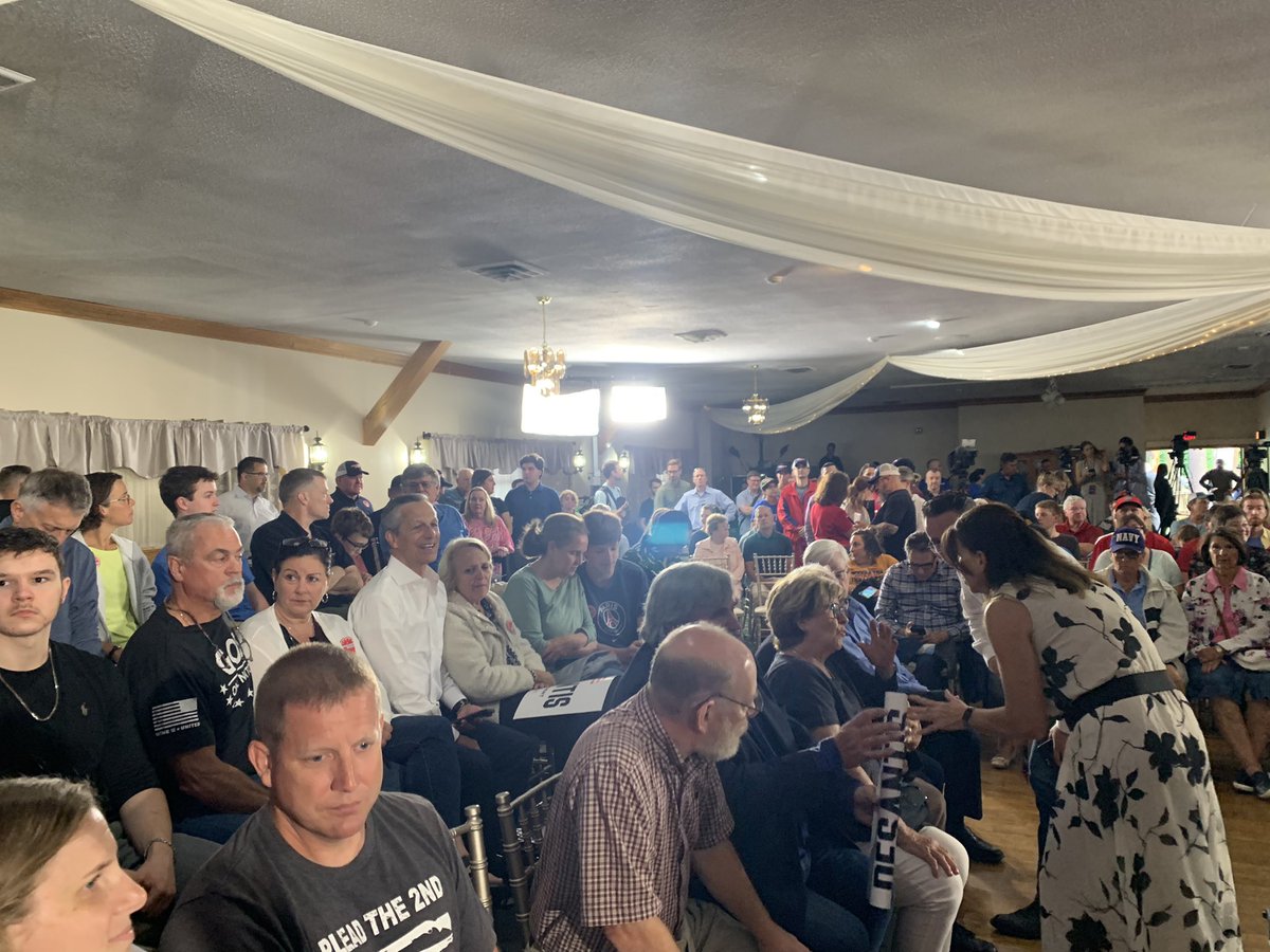 Standing room only at the packed Desantis event. Yet Newsmax reports it was a small crowd.