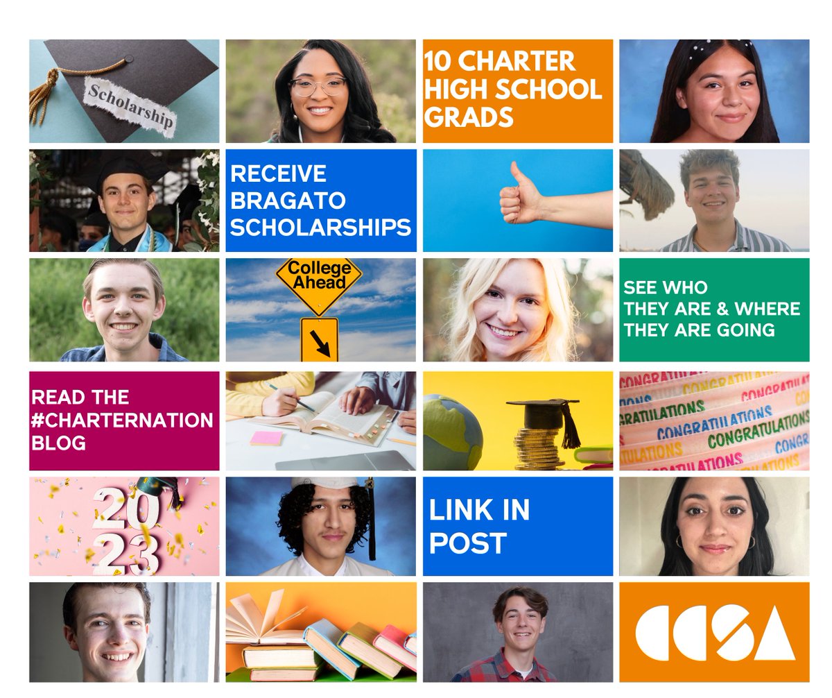 BRAVO! 10 exceptional charter grads received CCSA’s 2023 Bragato Scholarship, a statewide award for seniors who have overcome adversity & are pursuing a post-secondary education. Check out their inspiring stories: info.ccsa.org/blog/10-except…