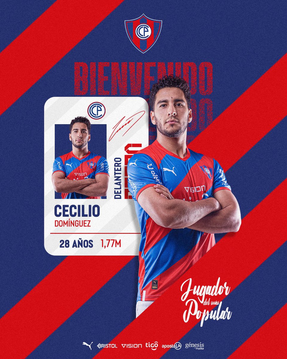 CCP1912oficial's tweet photo. OFICIAL | Cecilio Domínguez es nuevo jugador del Ciclón de Barrio Obrero 🌪🔵🔴  

¡Bienvenido a tu casa, Cecilio! 🏟⚽ https://t.co/z8hsaTEfg0