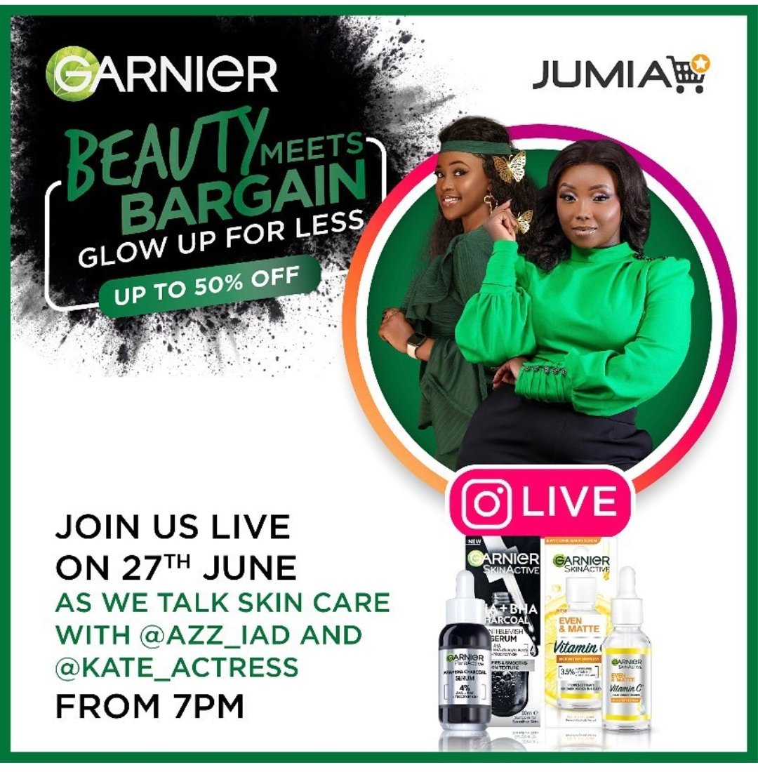 AzziadNasenya's tweet photo. We are on right now with my girl @kate_Actress_
👇🏽👇🏽👇🏽👇🏽
https://t.co/wjSaIehA8Q
#GarnierSkinCareSolutions #BeautyMeetsBargain #IAmProof #GiveItAGlow https://t.co/nBCQ1H5G2b