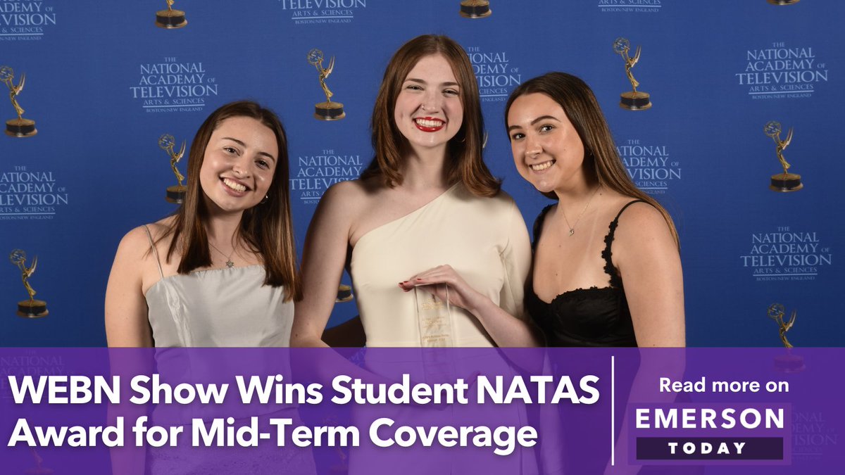 The hard work that <a href="/WEBNBoston/">WEBN News</a> team put in for its Political Pulse live mid-term election show was recognized with a Student Production Award from the Boston/NE Chapter of the NATAS, the organization behind <a href="/TheEmmys/">The Emmys</a> .
.
Read more: today.emerson.edu/2023/06/26/web…