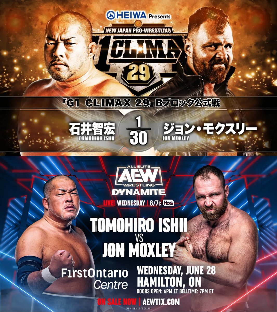 The G1 Climax 29 rematch is happening live on TBS!!!

Long live this AEWxNJPW working relationship.