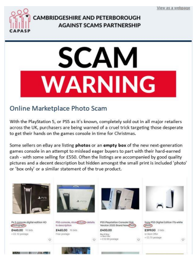 Be Scam Aware - share this post on your social media page to protect others.

#ScamAware #TakeFiveToStopFraud