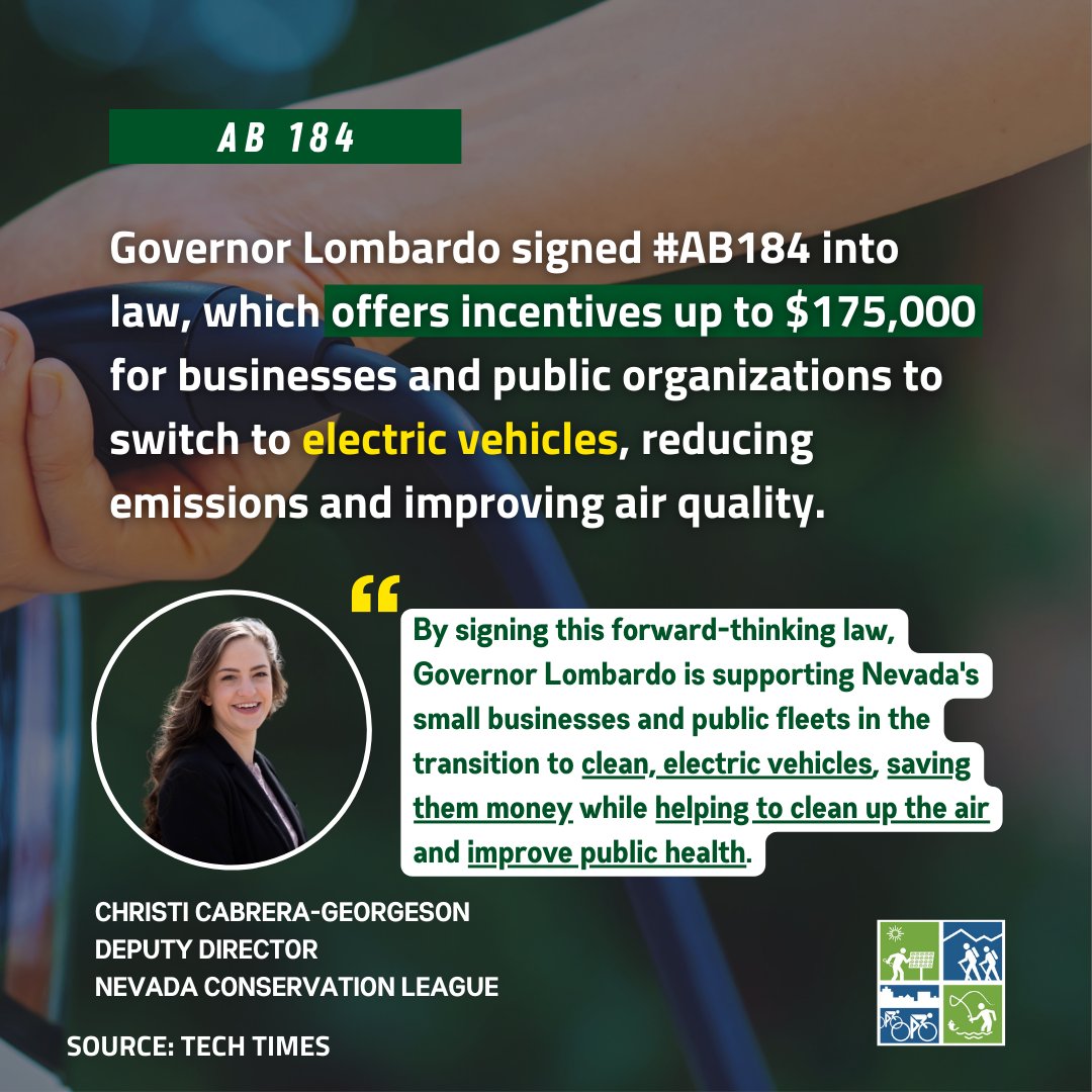 NVconservation's tweet photo. 🚌 Honk if you LOVE clean transportation! 🌟 Gov @JosephMLombardo signed #AB184 into LAW. "This law supports Nevada's transition to clean, electric vehicles," says @nvconservation's @CCabreraNV.
More from @TechTimes_News: https://t.co/7kTmJK6hUe https://t.co/n2wOOKQzt1