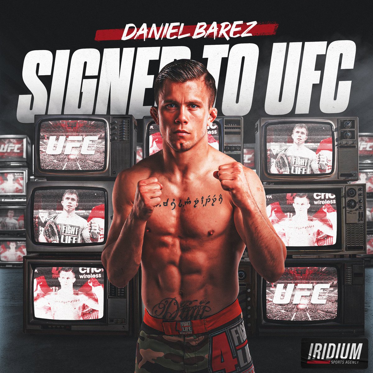 TeamIridiumISA's tweet photo. 🚨 We're very excited to announce #TeamIridium beast @DanielBarez (16-5) is taking his talents to the @ufc ✍️🏼 #TheDarkside https://t.co/WUH2TJewRj