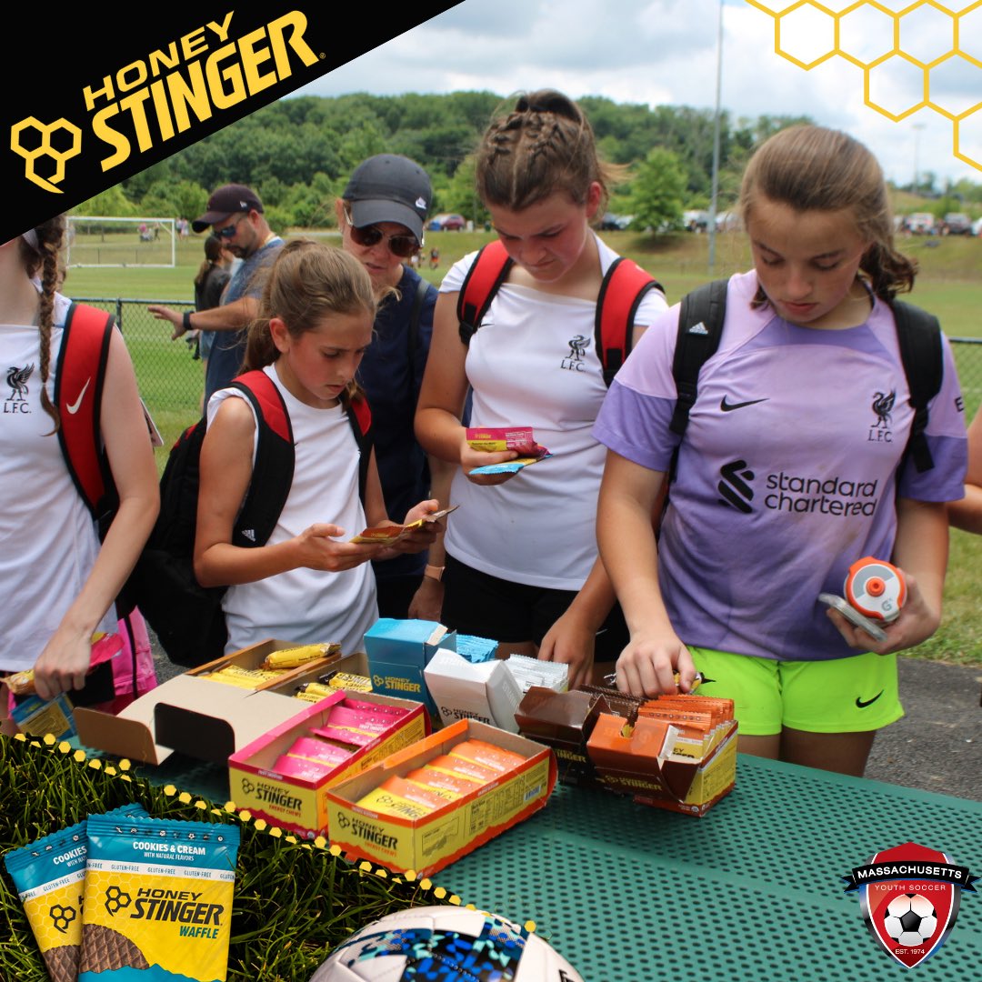 Massachusetts teams participating in the <a href="/USYouthSoccer/">US Youth Soccer</a> Eastern Regional Championship games were fueled by <a href="/HoneyStinger/">Honey Stinger</a> . Players enjoyed Honey Stingers Energy Chews, Waffles and, Oat and Honey Bars🤤💪

#MassYouthSoccer #FueledbyHoneyStinger #ROADtoFL #USYS #WeAreYouthSoccer