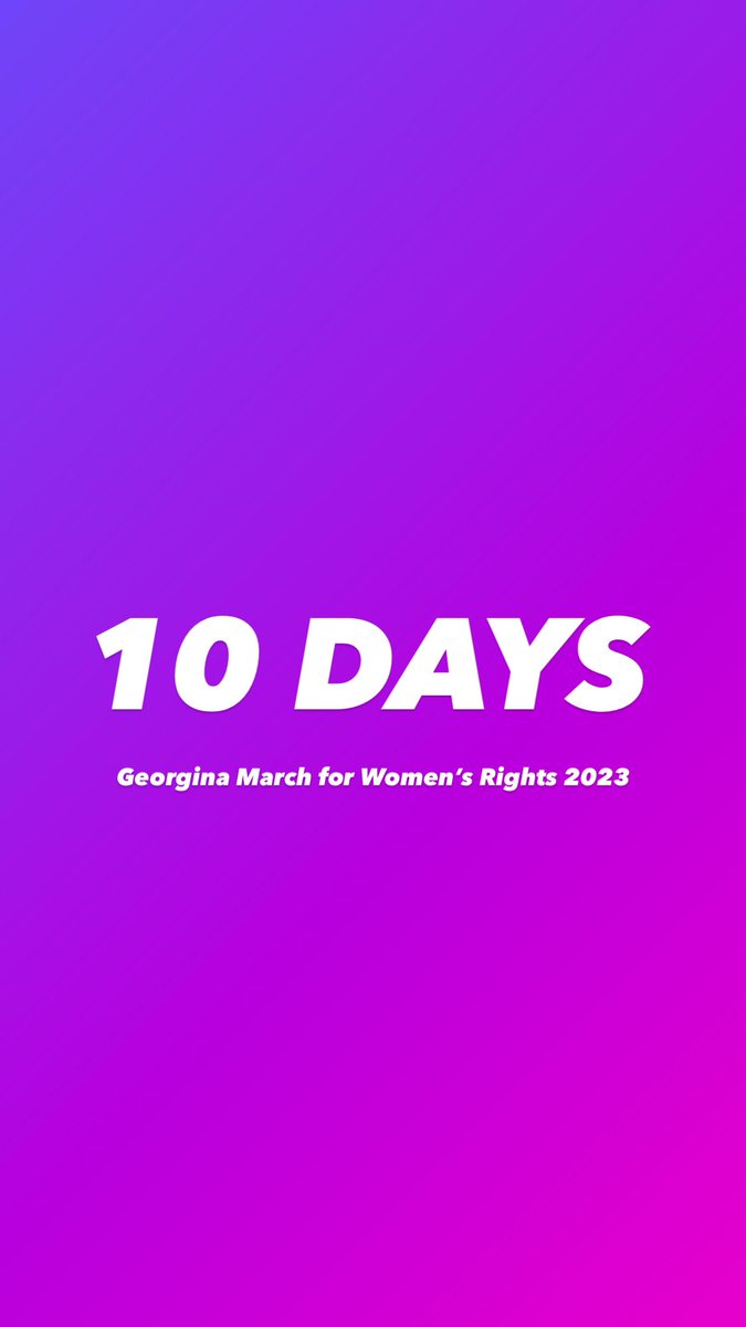 There are only 10 DAYS until the 2nd annual Georgina March for Women’s Rights. Hope to see you there! 

🗓️Saturday, July 8, 2023
⏰12:00 pm start 
📍Back parking lot of the Georgina Ice Palace

#georginamarchforwomensrights #womensrightscanada #georgina
