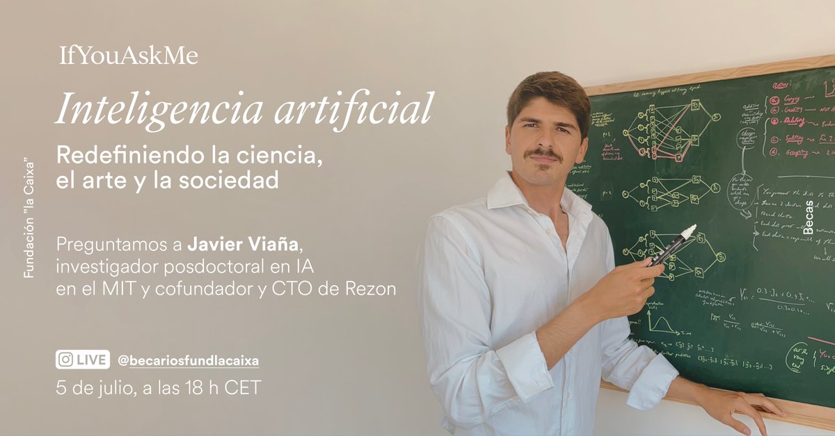 😯 Con Chat GPT podemos ‘redactar’ artículos, guiones e incluso canciones con una sintaxis precisa y sin apenas errores…

¿Cómo está cambiando la IA nuestras vidas? Pregunta al #becariosFundlaCaixa Javier Viaña en el próximo #IfYouAskMe.

¡Apúntalo 📆!👇
bit.ly/3XmrguN