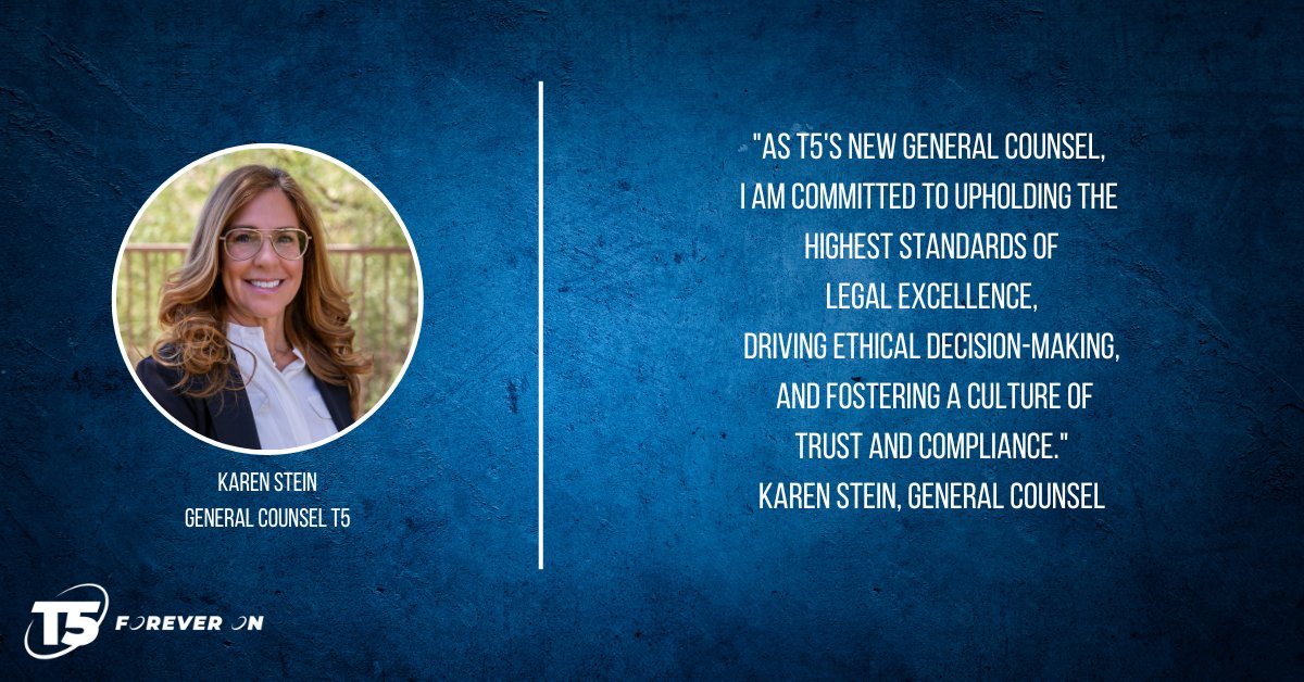 Join us in welcoming Karen Stein, our new General Counsel, to T5’s Executive Team! Karen comes to T5 with more than three decades of legal experience & a background in the #finance, sports & #teleco industries. Read the full announcement here: t5datacenters.com/resources/t5-d…