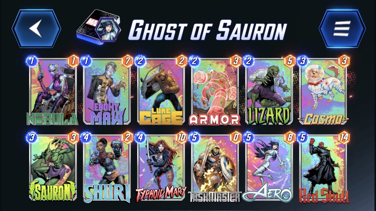 wichurd's tweet photo. @SnapDecks Hit Infinite for the first time using these 2 Decks. Sauron is so underrated this season!! https://t.co/zr6YOg4kd6