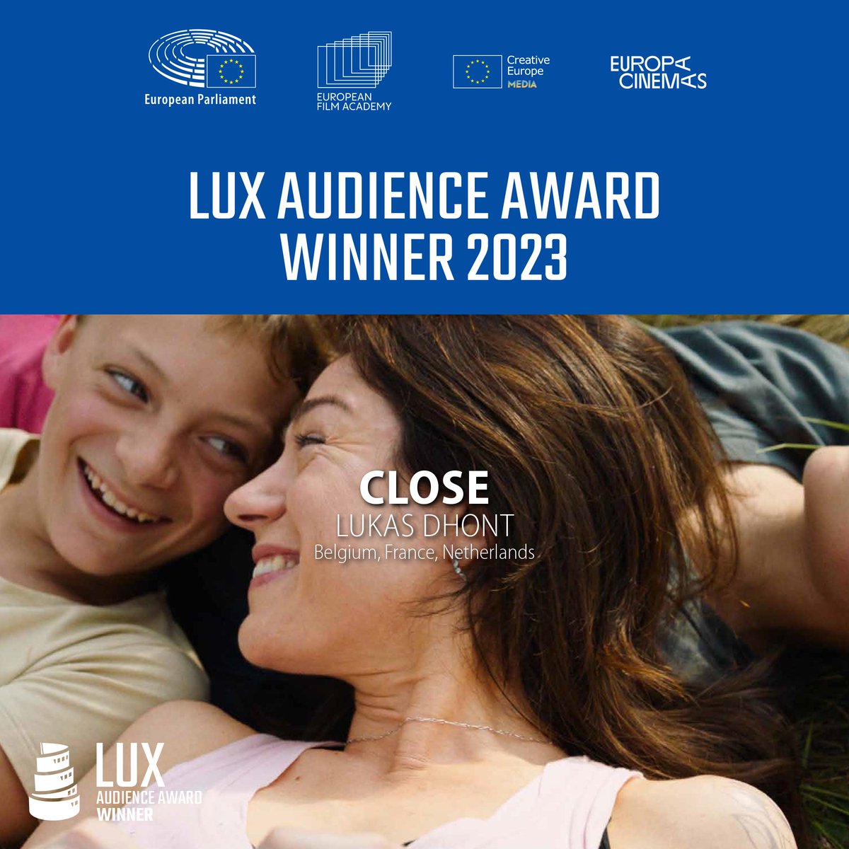 Europarl_EN's tweet photo. Congratulations to the film Close by director Lukas Dhont for winning the LUX Audience Award! 🎉

The award continues to build cultural bridges across Europe by shedding light on films that cut to the heart of public debate in Europe. https://t.co/zCAGuOZHDt
