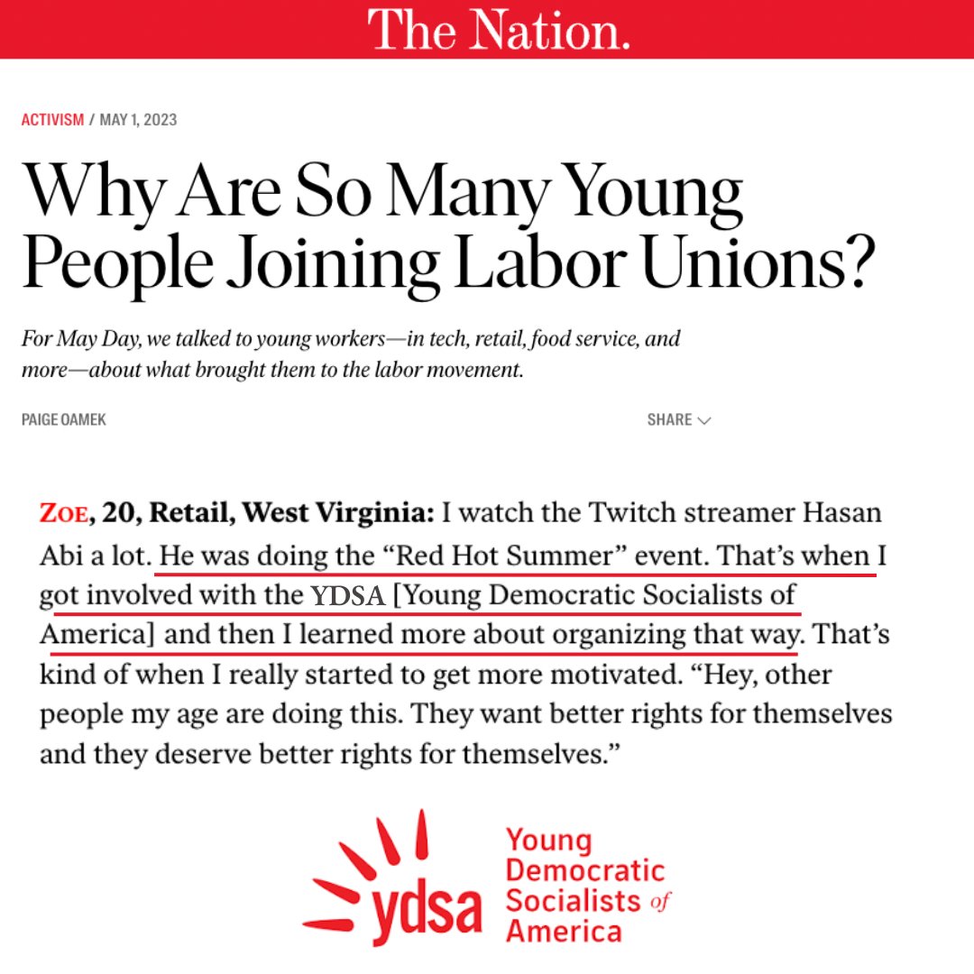 Zoe, a young retail worker, attended Red Hot Summer 2022 after seeing our stream with <a href="/hasanthehun/">hasanabi</a> and started a union drive in their workplace. Socialists are helping lead the young labor movement, and RHS 2023 is only going to make us stronger 🔥