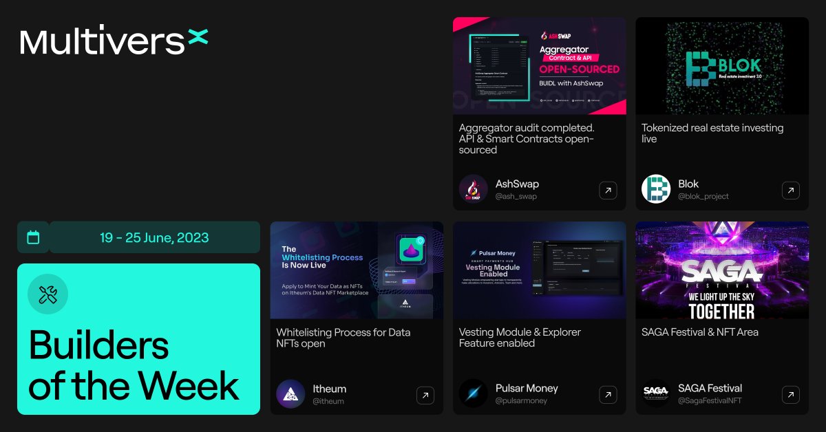 multiversxfndn's tweet photo. The entire @MultiversX space has registered important progress on multiple fronts.
Can you name the latest music festival to have joined our ecosystem?
Let’s go through the Builders of the Week to find out 🧵👇
@pulsarmoney send 0.3 EGLD to 100 retweets https://t.co/sbBn8m98LB