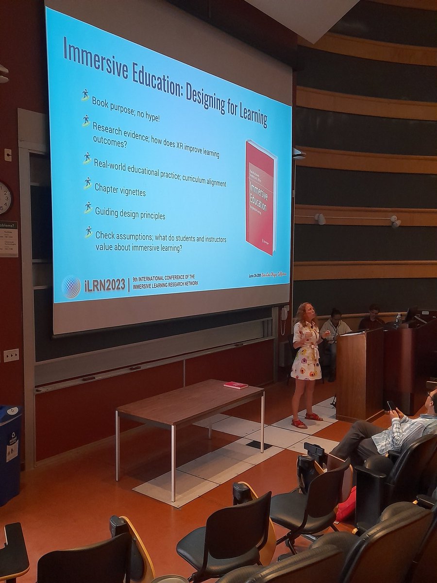 #iLRN2023 #ilrn @immersivelrn Paula MacDowell delivers a keynote speech on 'Amplifying Immersive Learning with Practitioner Knowledge: The Synergy of Theory, Practice, and Design'