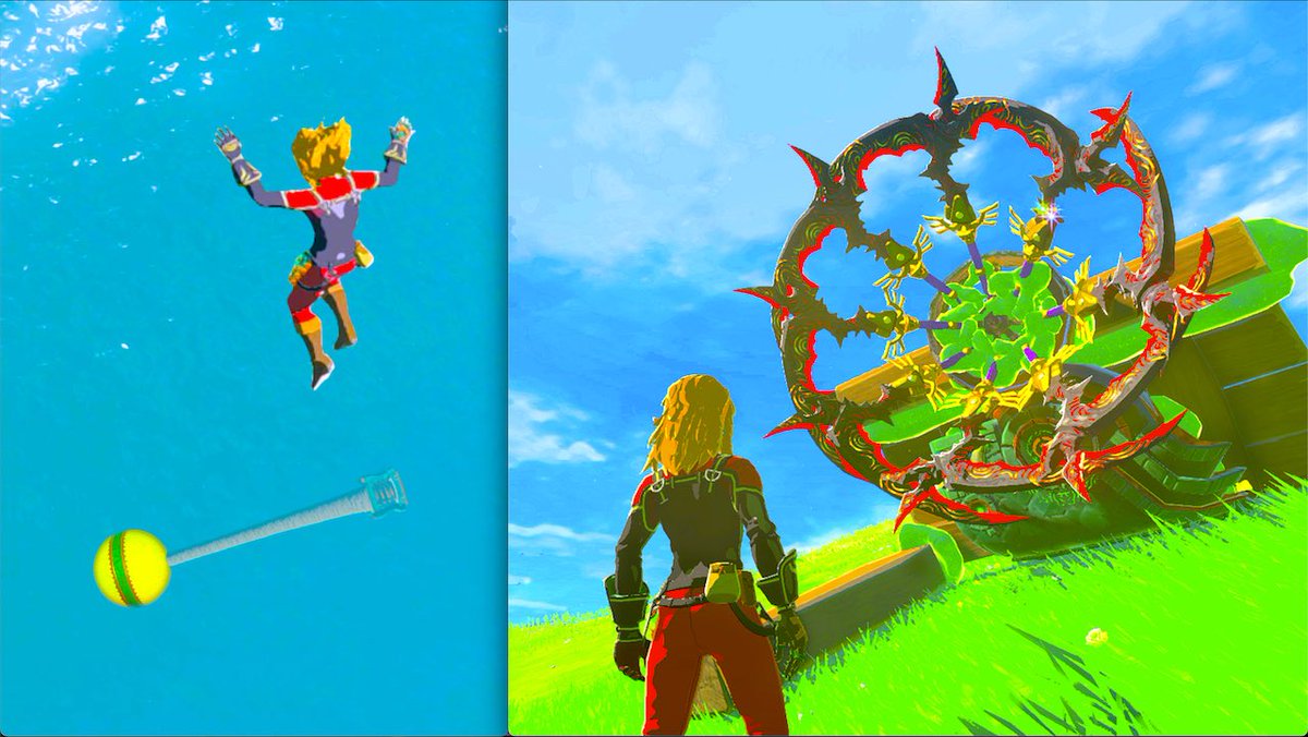 5 Secret Ultrahand build tricks in the Legend of Zelda Tears of the Kingdom out now! youtube.com/watch?v=IYC6Mi… Build a weapon wheel! Launch link high into the air! Hold the heaviest objects above water! Instantly cool yourself down! Grab items that are out of reach and more!